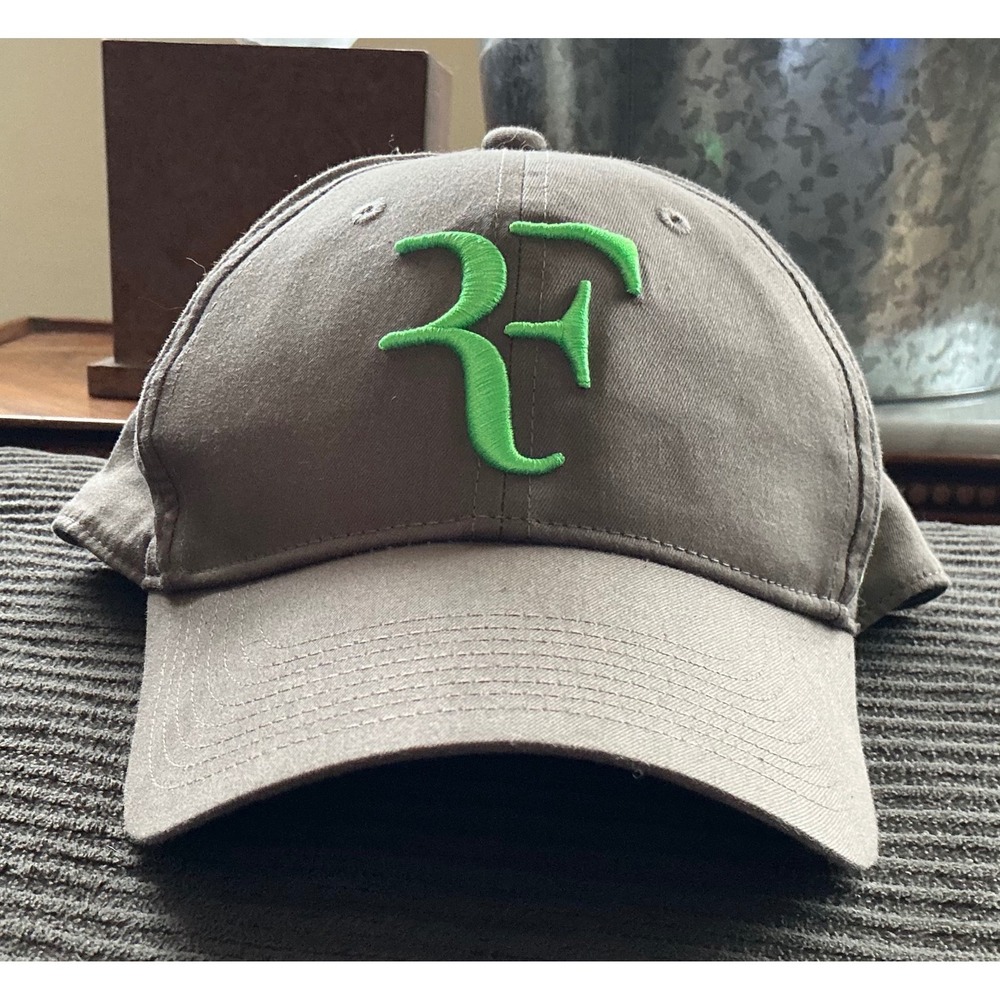 Nike Roger Federer Embroidered RF Swoosh Legacy91 Dri-FIT Tennis‎ Cap Taupe Lime